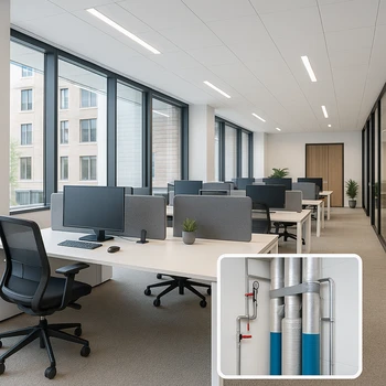 Illustration du calorifugeage pour bureaux et open space dans le secteur tertiaire.