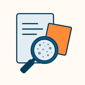 Dossier de diagnostic amiante (RAAT) inspecté à la loupe, symbolisant le repérage.